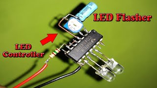 Simple LED Flasher With Controller Circuit Using CD4047 IC