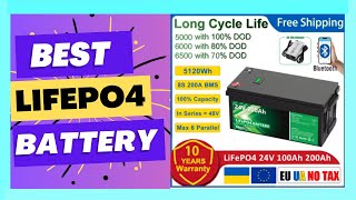 LiFePO4 24V 200Ah 100Ah Battery Pack 6000+ Cycles Bluetooth