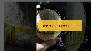 Stomping a Fresh White coconut, the hardest coconut , about 30fps with 120 pounds