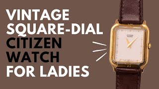 Square Dial Citizen Watch For Ladies | 1990s Women's Citizen Tank Gold Tone Watch