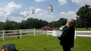 Mary Evelyn Kelley Frazer Symbolic Spirit Dove Release escorted by the  Holy Trinity