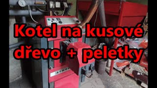 Kotel na kusové dřevo + peletky