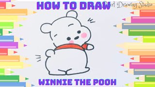 How to draw cute winnie the pooh- Easy beginners winnie the pooh drawing 🧸