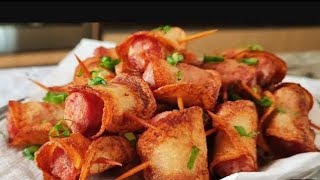 BATATA e LINGUIÇA Petisco fácil - Batata com linguiça