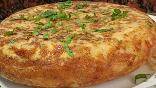 طورتيا (Tortilla de patatas)بالبطاطس والبصل ناجحة 💯 بمداق لا يقاوم