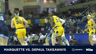 Marquette WBB vs. DePaul WBB Takeaways