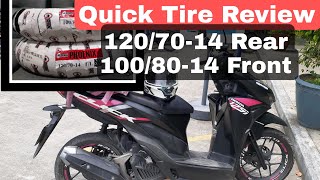 Quick Tire Tubeless Review | Honda Click 120/70-14 Rear 100/80-14 Front