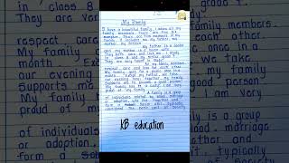 My family essay || Write a short Essay on my family #learning #ytshorts #education #trending