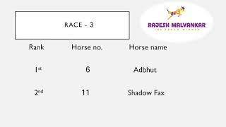 Hyderabad Race Selection Date 25/02/2024