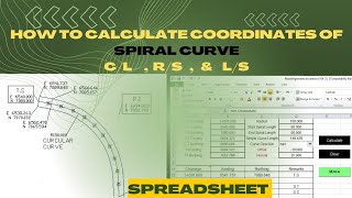 How to calculate coordinates of spiral or transition curve by excel sheet