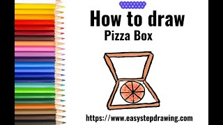 How to draw Pizza Box in easy steps | #pizzabox #pizza #easystepdrawing