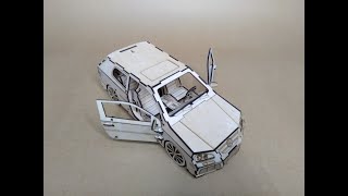 Volkswagen R32 3d wooden model laser cut