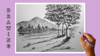 How to Draw a Beautiful Landscape of Trees with a Pencil in 10 Easy Steps