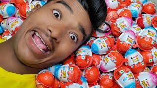 Yummy Kinder Surprise Egg Toys Opening - A Lot Of Kinder Joy Chocolate ASMR