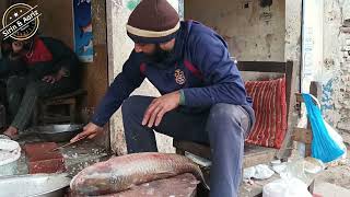 Amazing fish cutting skills | white rohu fish cutting in pakistan | fish market | pakistani vlog