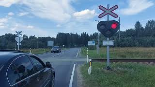 Stadler Flirt DMU 2428 at "Toila" crossing / Штадлер дизель-поезд 2428 на переезде Тойла