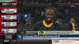 Draymond Green Courtside Interview | Golden State Warriors beat Memphis Grizzlies 137-116