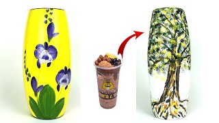 Great ideas with cement.Plastic bottle flower vase making - Look like ceramic vase