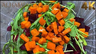 ПП-ТЫКВЕННО-СВЕКОЛЬНЫЙ САЛАТ С РУККОЛОЙ И ОРЕХАМИ💚PUMPKIN AND BEET SALAD WITH ARUGULA AND NUTS