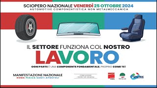 25 ottobre sciopero nazionale di 8 ore componentistica non metalmeccanica filiera dell'automotive