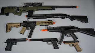 Police and SWAT style Toy Gun Airsoft Gun MP5 - M4 - AWP Sniper rifle - Glock17-Toy Guns Collection