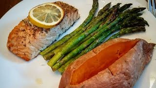 One Pan Roast Salmon & Asparagus ( AND I finally show my face)