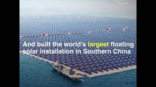 China produces  2/3 of the world solar panels and install most of them in the world.