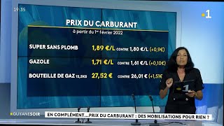 guyane prix carburants historique février 2022