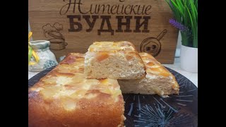 Творожная запеканка с персиками.