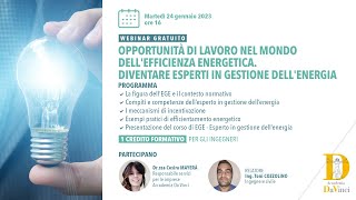 WEBINAR EGE - Esperto in Gestione dell'Energia