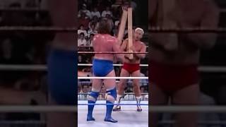 Hacksaw Jim Duggan and the 4x4s perform a coordinated 2x4 waltz #wwe #80swrestling