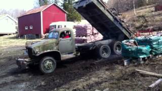 GMC cckw dump truck in action