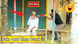 Update Train Horn Prank in The Old Man Reaction on Public Part 5 ! Try too not Lught..!