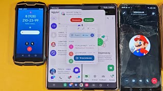 THREE INCOMING CALLS IN ONE PHONE GOOGLE MEET VIBER WHATSAPP