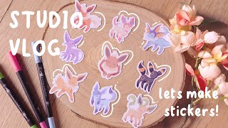 Artist Studio Vlog ✿ Making NEW stickers!