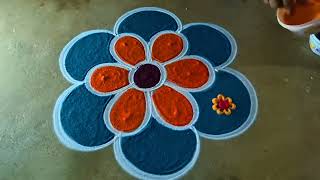 Karthigai deepam 2024🌻 3*2newyear festival Diya muggulu 🌻easy simple flower kolam🌻Amazingrangoli