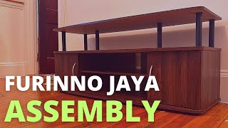 Furinno JAYA Large Entertainment Stand for TV up to 55" Assembly Lansing TV Stand for TVs up to 55"