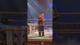 The emotional hug of The Undertaker to Vince McMahon