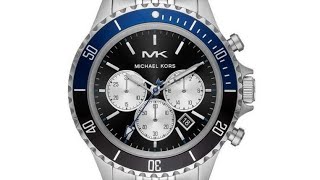 Michael Kors Men’s Chronograph Stainless Steel Black Dial 44mm Watch MK8749