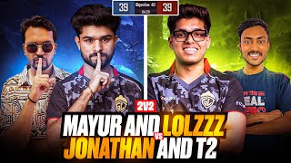 ME & @LoLzZzGaming VS @JONATHANGAMINGYT & T2 GAMING 2V2 TDM FIGHT || MAYUR GAMING