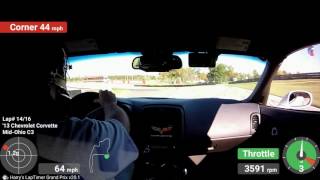 OVR SCCA PDX 10/07/2016 Mid Ohio Best morning laps Brian Robertson stock Z06 c6 street tires track