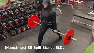 {Hamstrngs} BB Split Stance SLDL