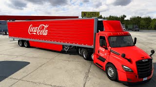 American Truck Simulator - Coca-cola Trans. Freightliner Day Cab - Houston(TX) to San Antonio(TX)