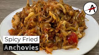 CRISPY & SPICY Fried Anchovies in 15 minutes | Ikan Bilis Goreng dengan Cili Padi  (Dry Sambal)