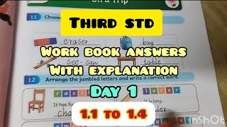 Term 2/Day 1/Work book Answers/Third std Malar English book 1.1 to 1.4