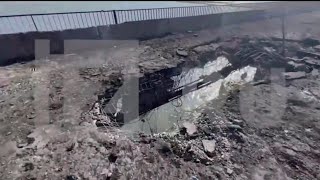 First footage of the Crimean Bridge after the explosion