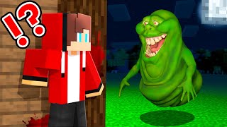 How Slimer Ghost Attacked  JJ and Mikey in MInecraft ?! - Maizen