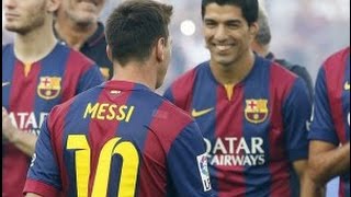 Месси  Неймар  чеканка мяча _ Suarez • Messi • Neymar • FC Barcelona Attack 2015   HD