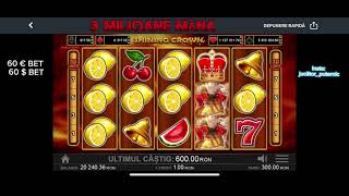 Shining Crown ! 3 milioane mâna ! Pacănele / Aparate / Slot machine Casino ! Miză mare ! 60 € Bet !