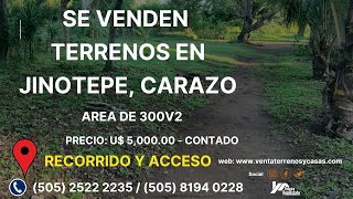 Se vende terrenos de contado u credito en Jinotepe, Carazo - Acceso a los terrenos - (Cod: VLT-62)